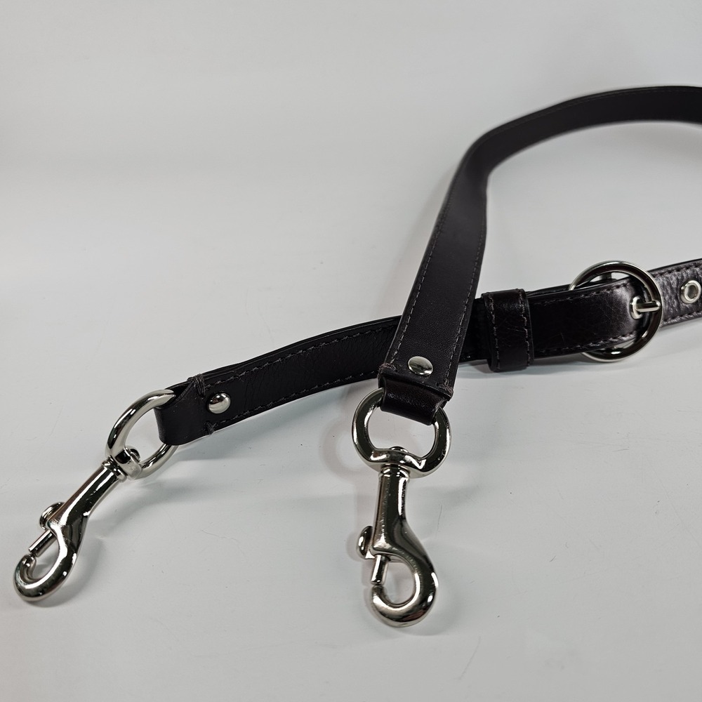 Vtg Coach Leather Purse Strap Brown Chrome Hardware Round Buckle Replacement - Picture 2 of 7